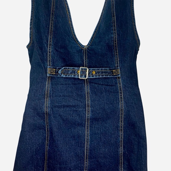 Anthropologie Pilcro dark wash denim double-breasted vest dress - Picture 9 of 14